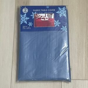 Vintage Kmart Tablecloth Oblong 60x102 Country Blue Satin Stripe New- Farmhouse